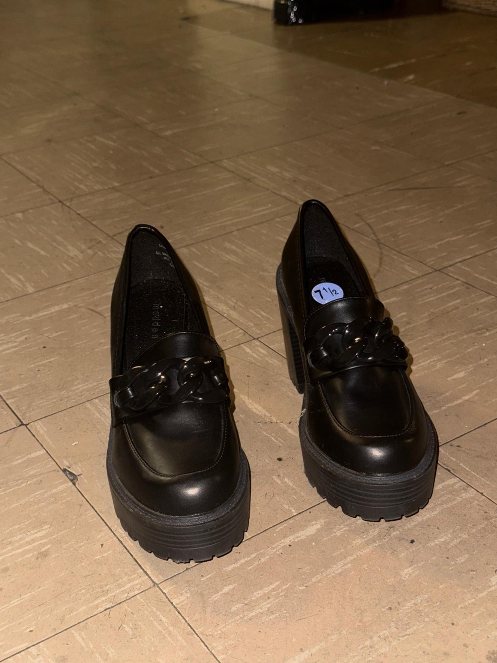 Steve Madden Black Platform Chain Loafers - Women
